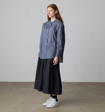 dots band collar shirt