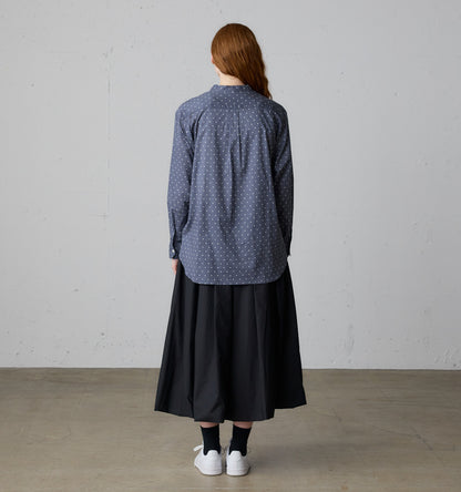 dots band collar shirt