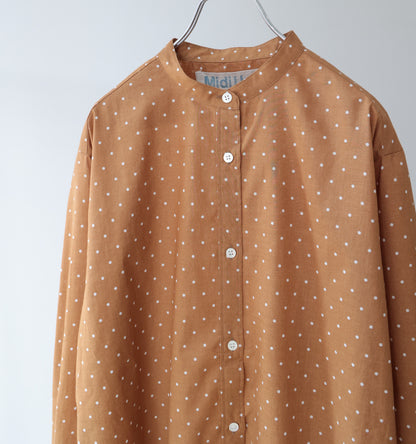 dots band collar shirt