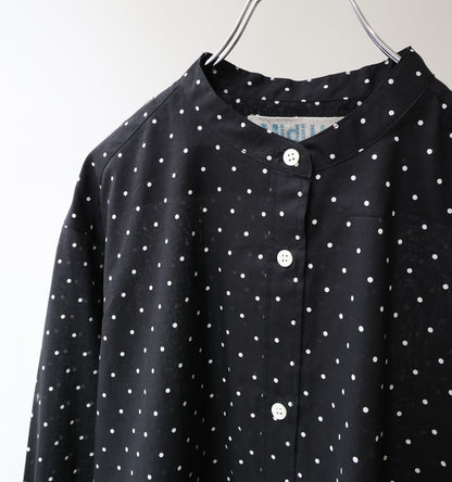 dots band collar shirt