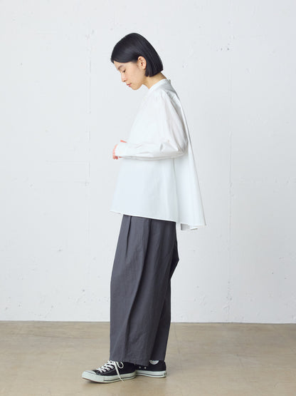 A line band collar shirt