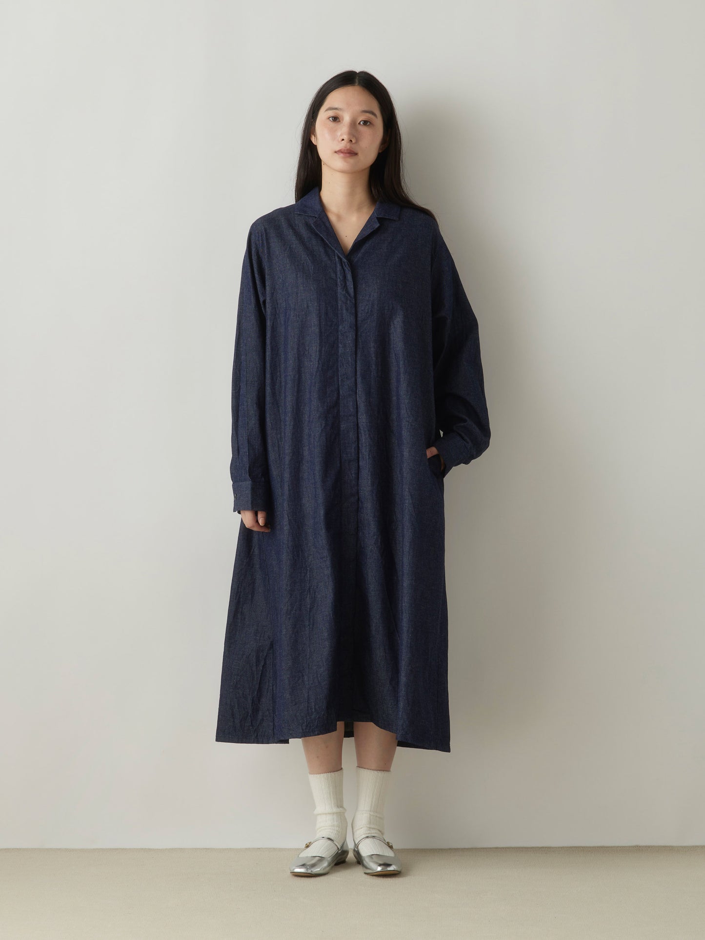 3-750261 denim coat one-piece