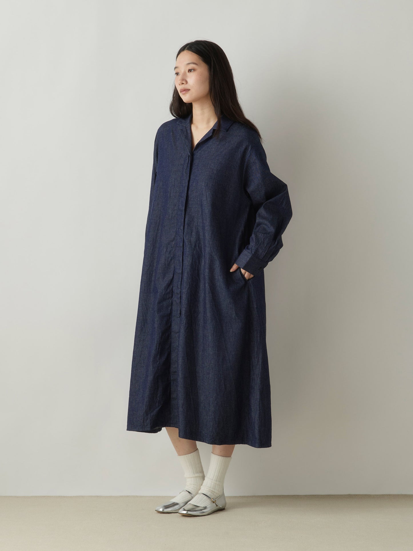 3-750261 denim coat one-piece