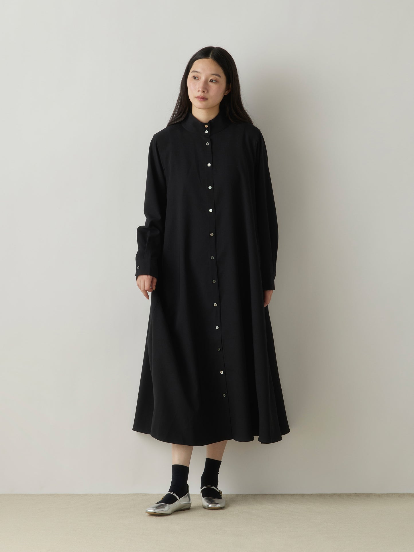 3-750306 stand neck coat one-piece