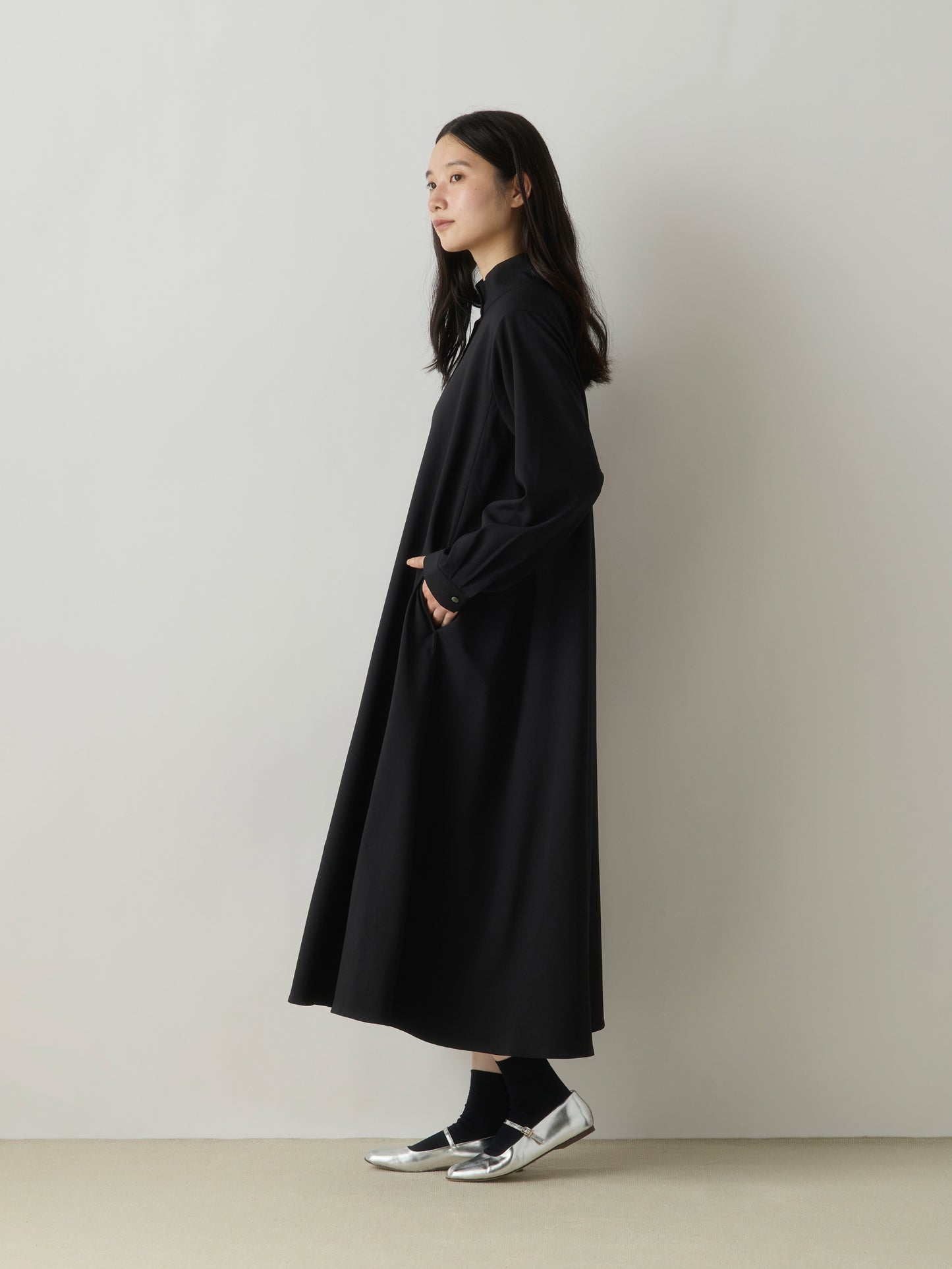 3-750306 stand neck coat one-piece