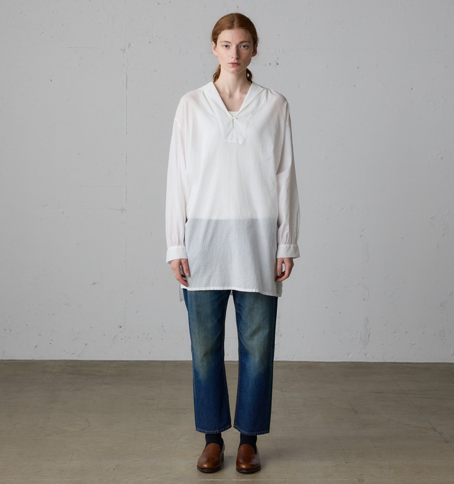 sheer sailor collar tunic