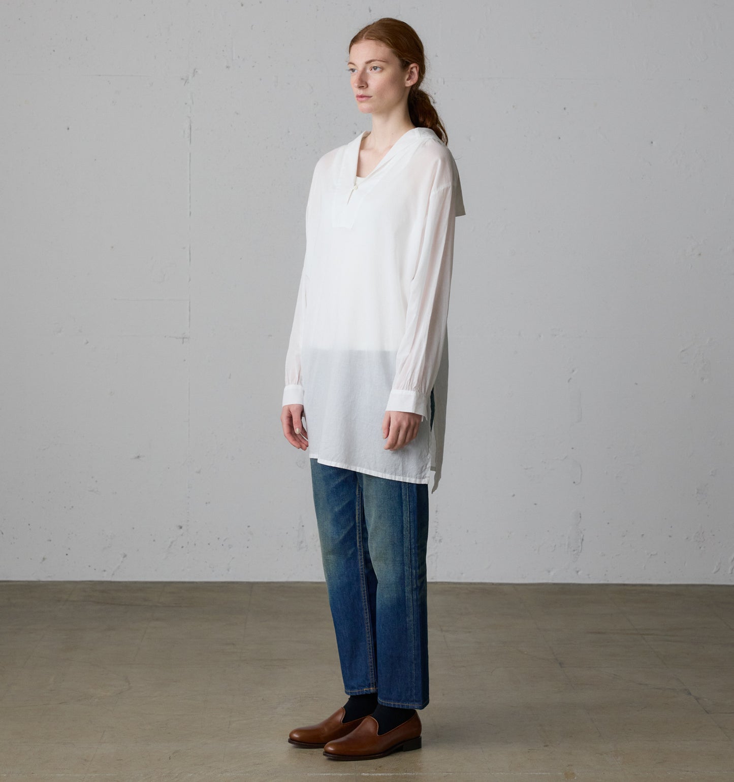 sheer sailor collar tunic