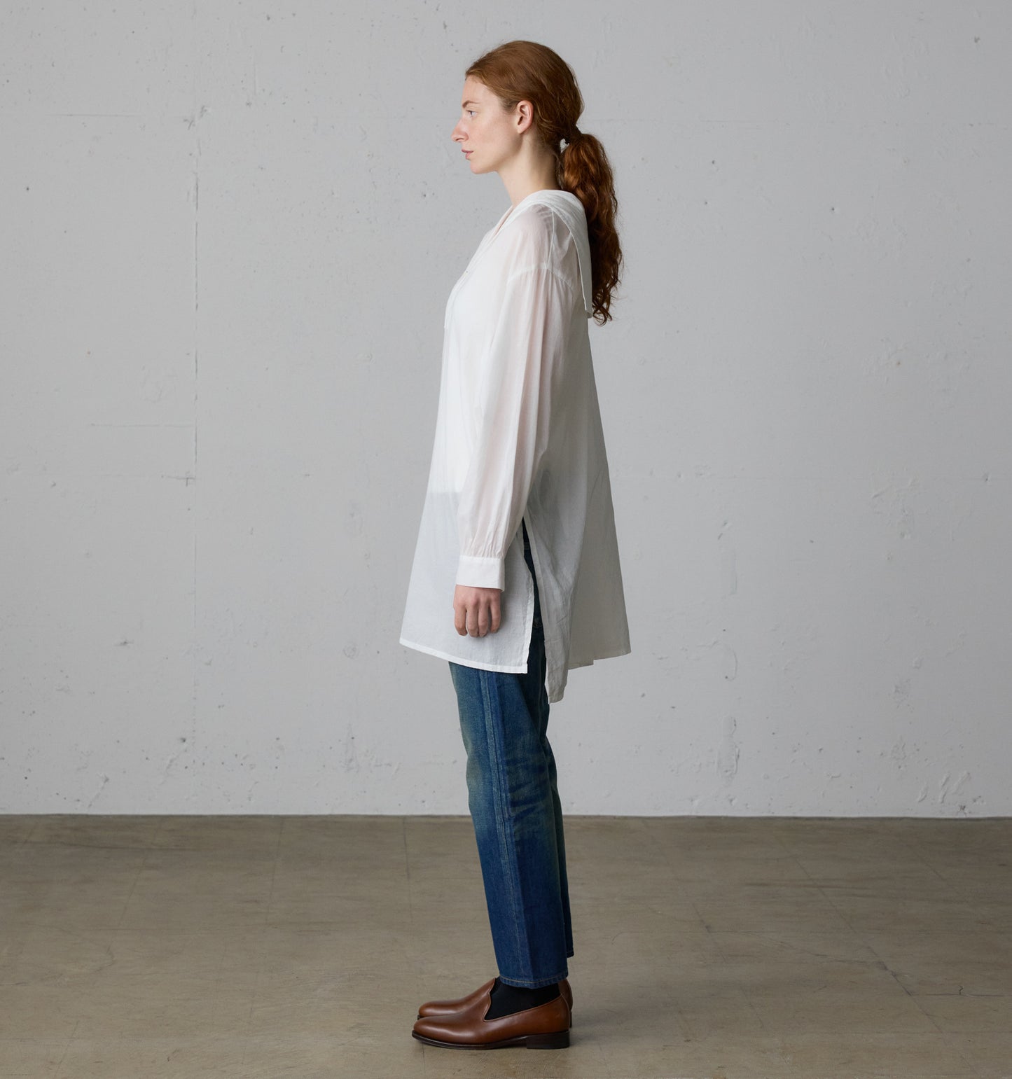 sheer sailor collar tunic