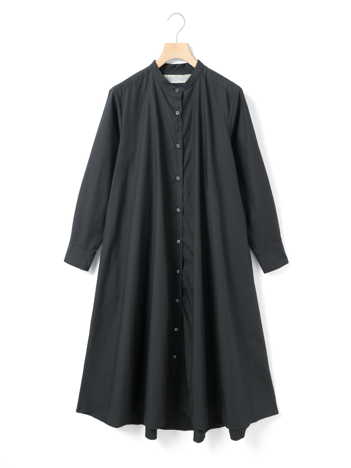 A line band collar shirt onepiece