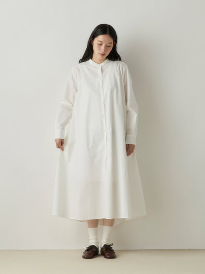 A line band collar shirt onepiece