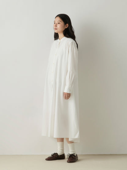 A line band collar shirt onepiece