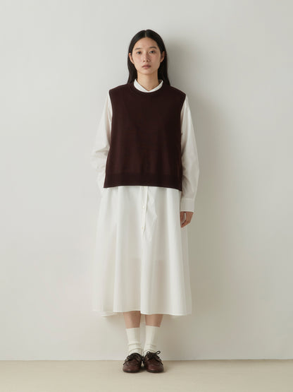 A line band collar shirt onepiece