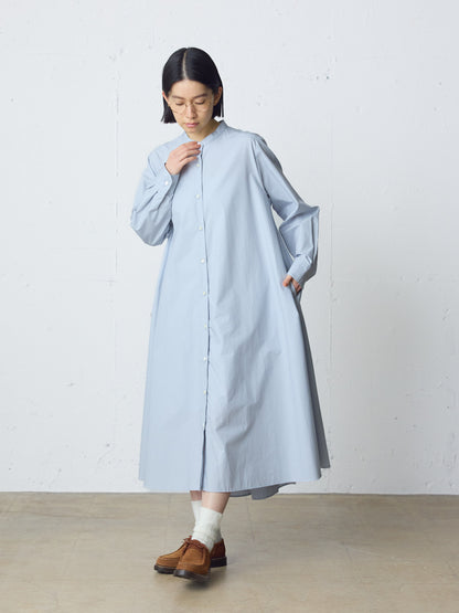 A line band collar shirt onepiece