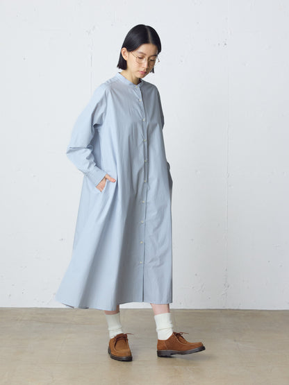 A line band collar shirt onepiece