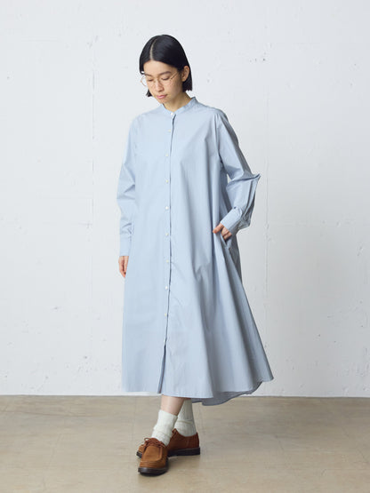 A line band collar shirt onepiece