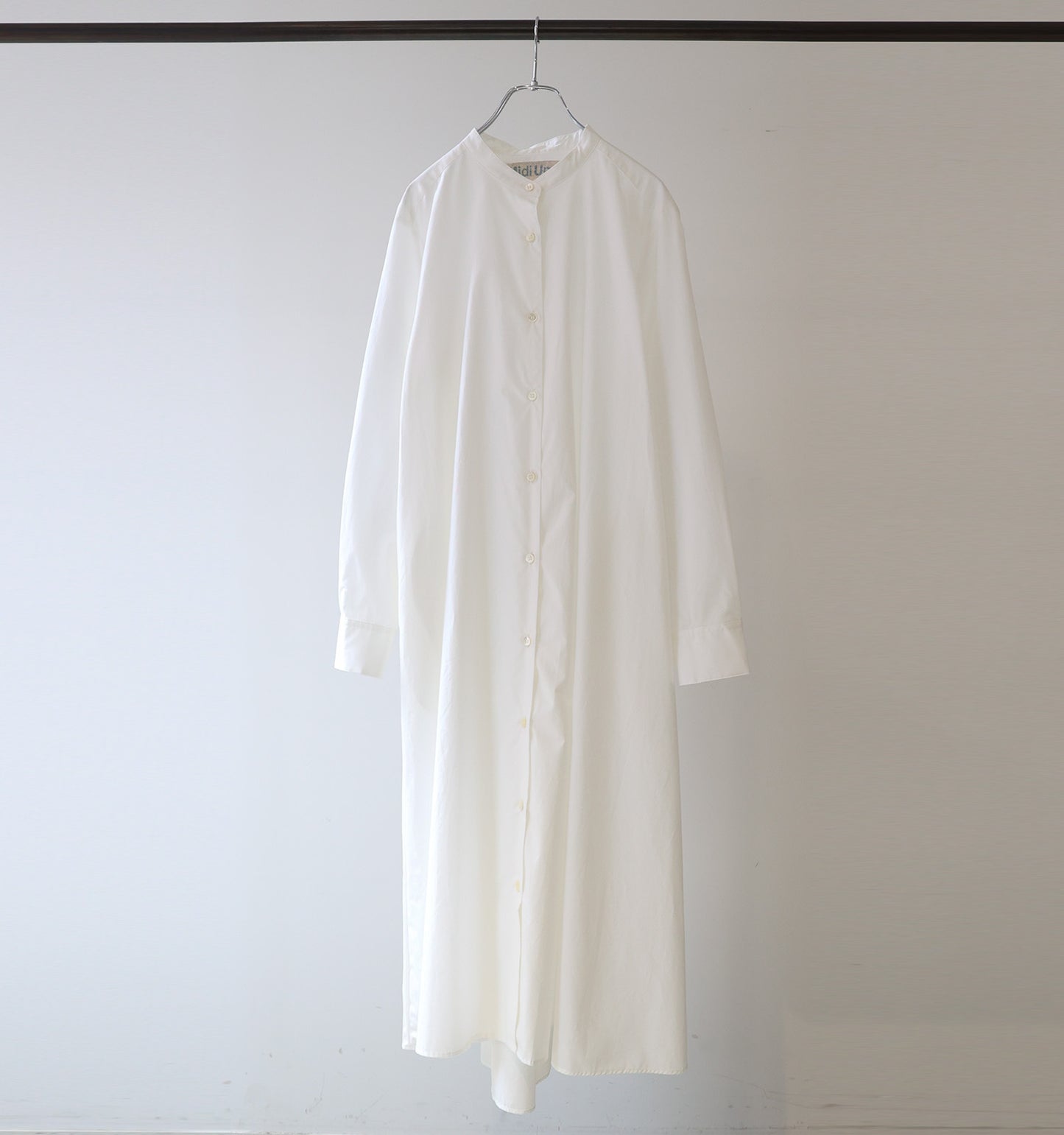 A line band collar shirt onepiece