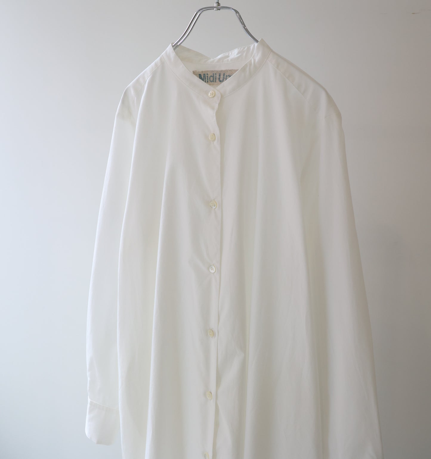 A line band collar shirt onepiece
