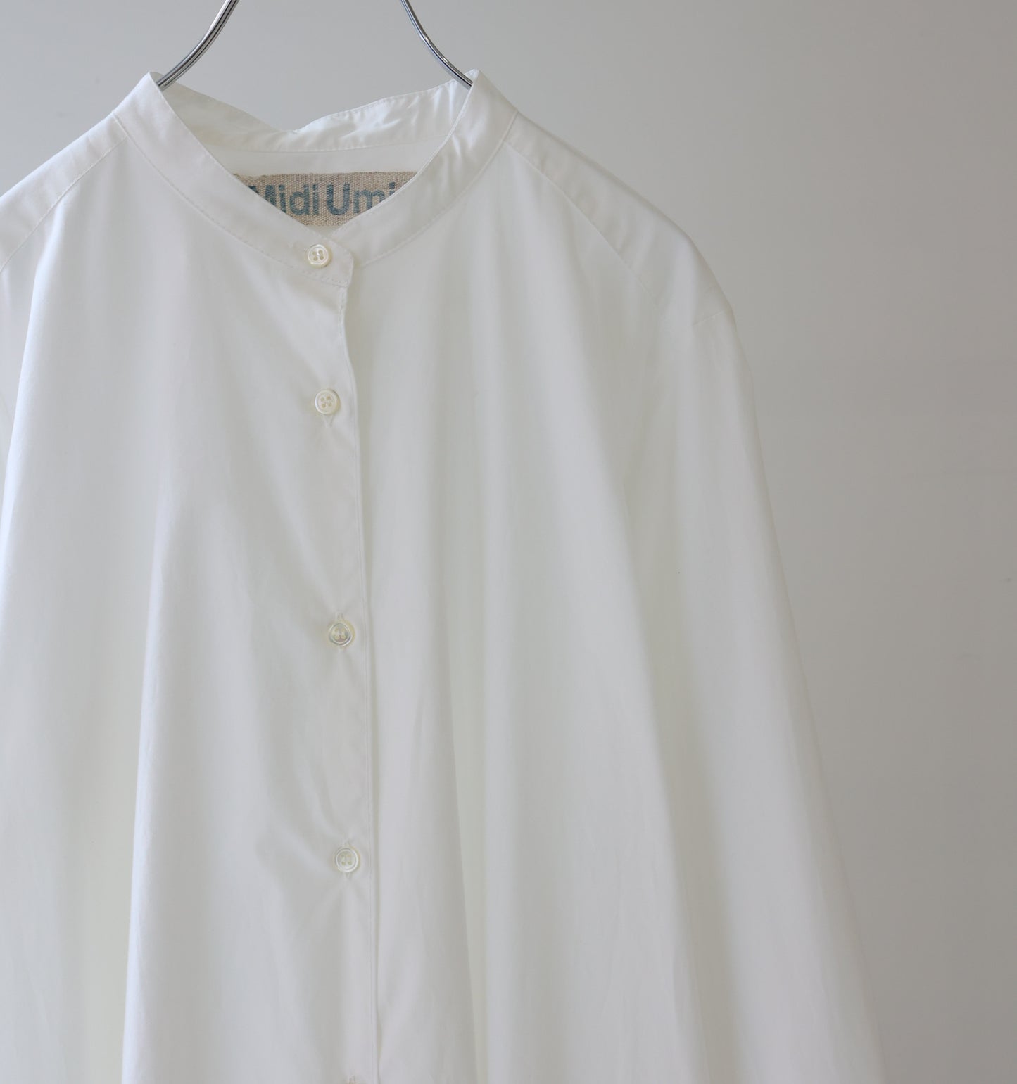 A line band collar shirt onepiece