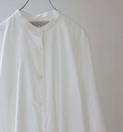 A line band collar shirt onepiece