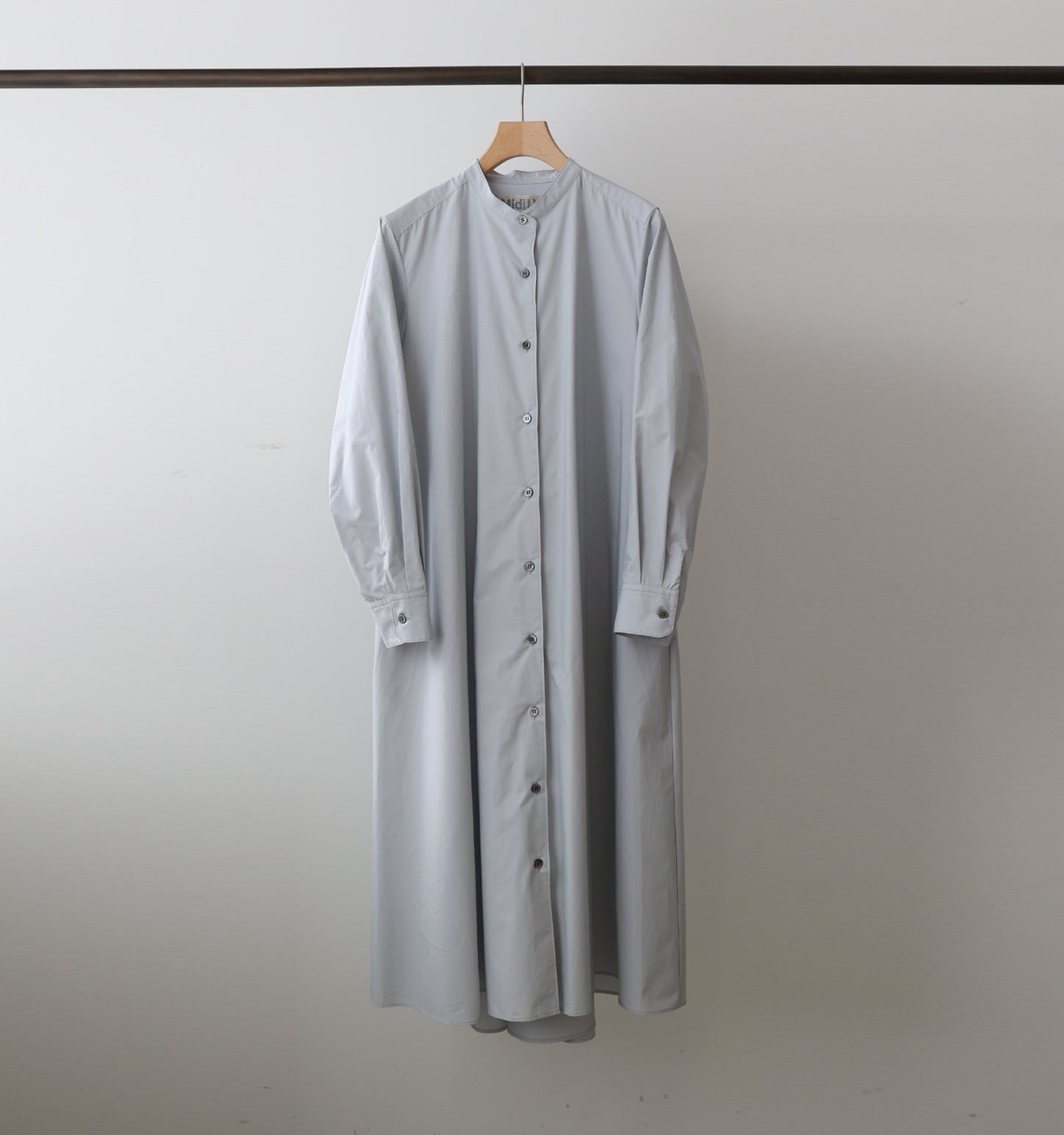 A line band collar shirt onepiece