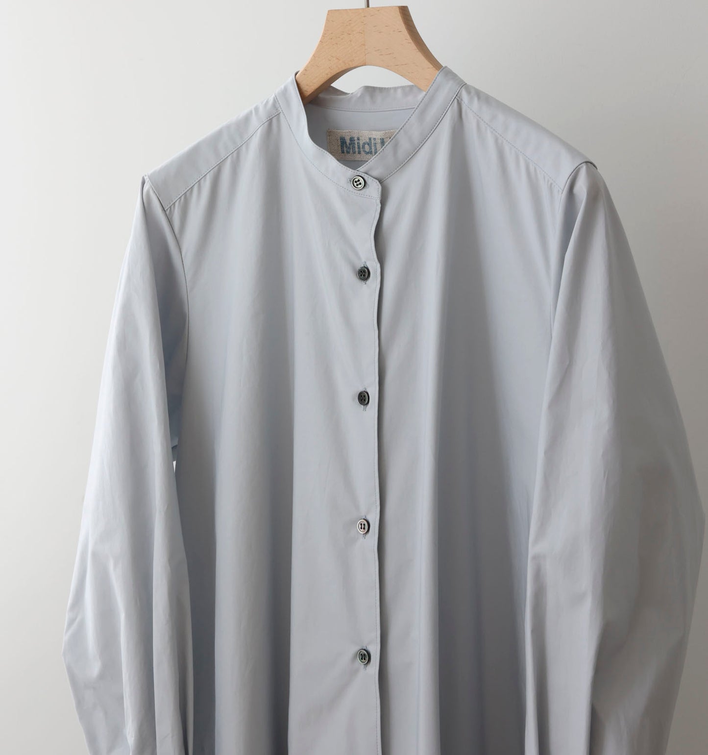 A line band collar shirt onepiece
