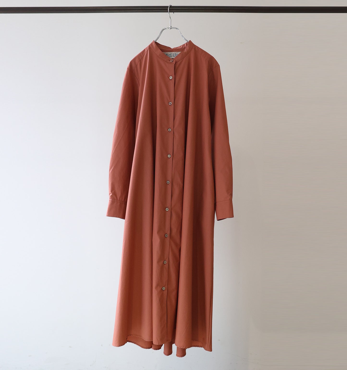 A line band collar shirt onepiece