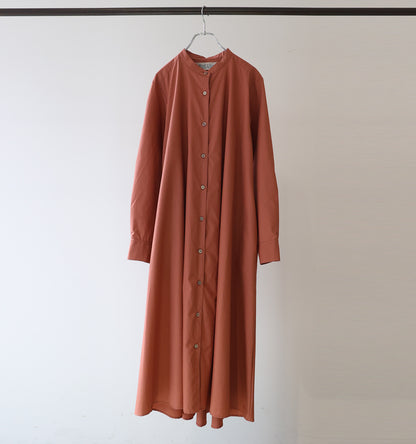 A line band collar shirt onepiece