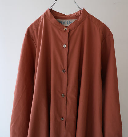 A line band collar shirt onepiece