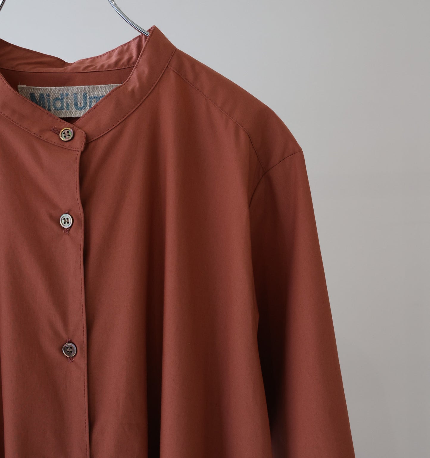 A line band collar shirt onepiece