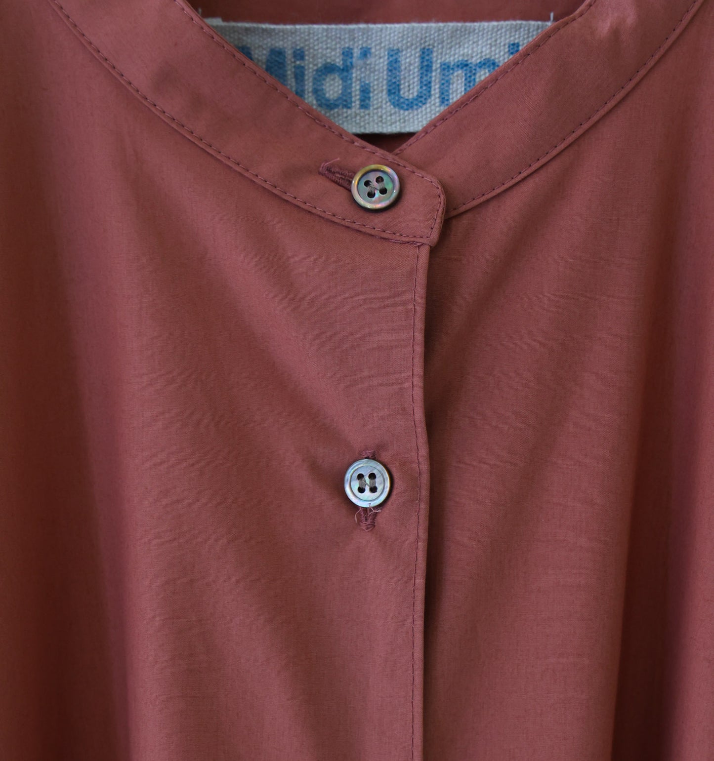 A line band collar shirt onepiece