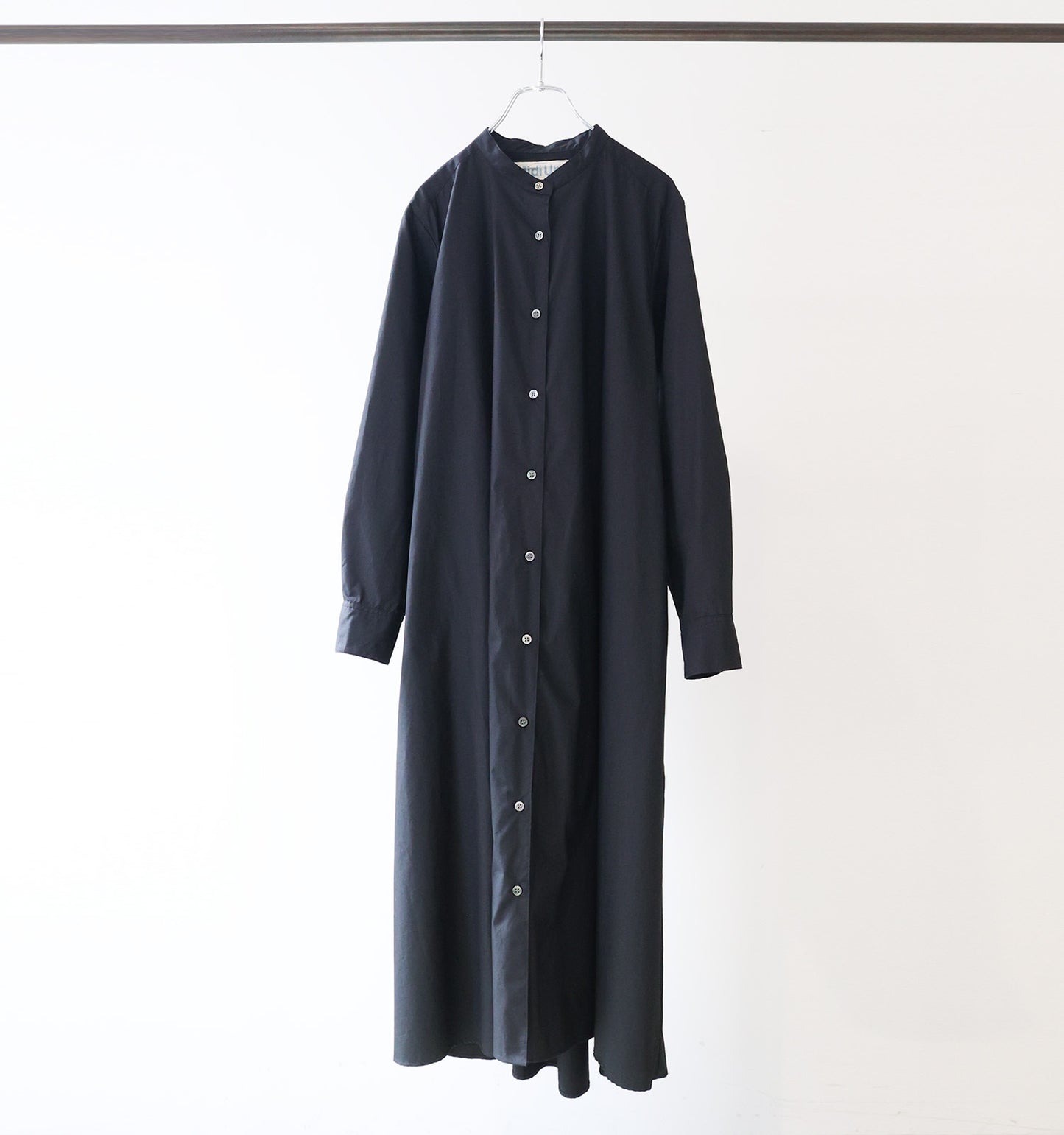 A line band collar shirt onepiece