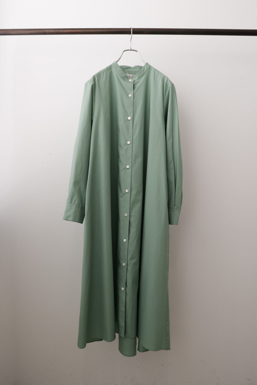 A line band collar shirt onepiece