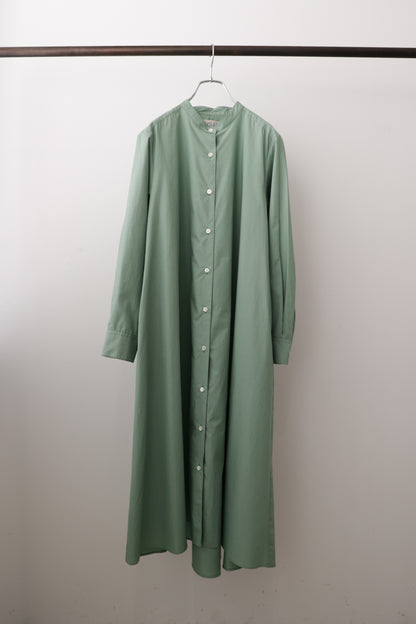 A line band collar shirt onepiece