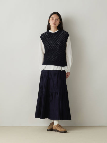 3-760275 denim pleats skirt
