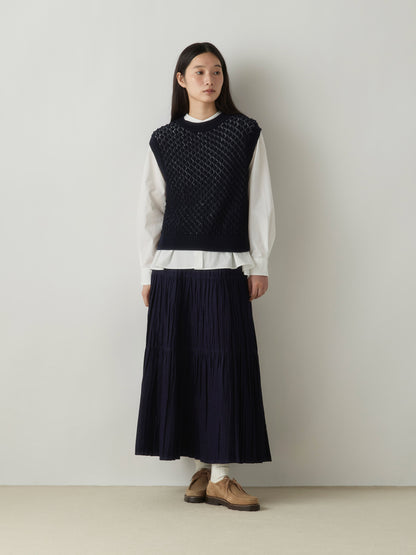 3-760275 denim pleats skirt