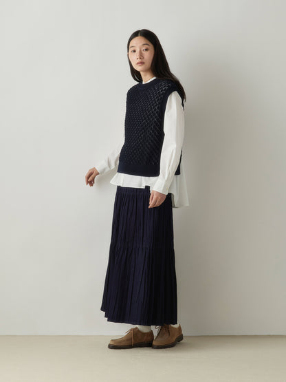 3-760275 denim pleats skirt