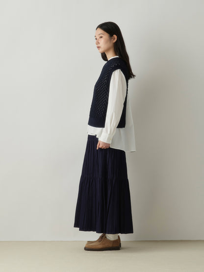 3-760275 denim pleats skirt
