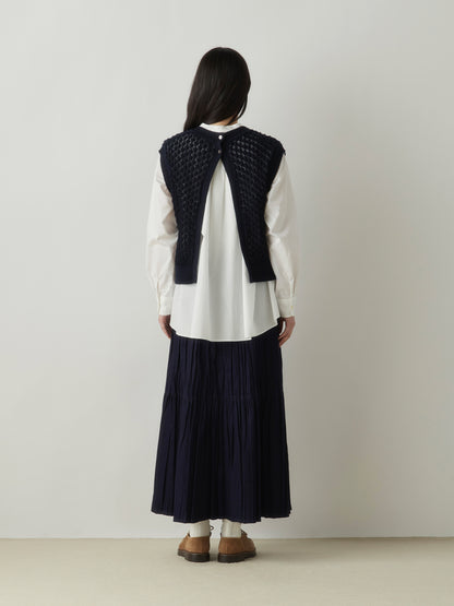 3-760275 denim pleats skirt