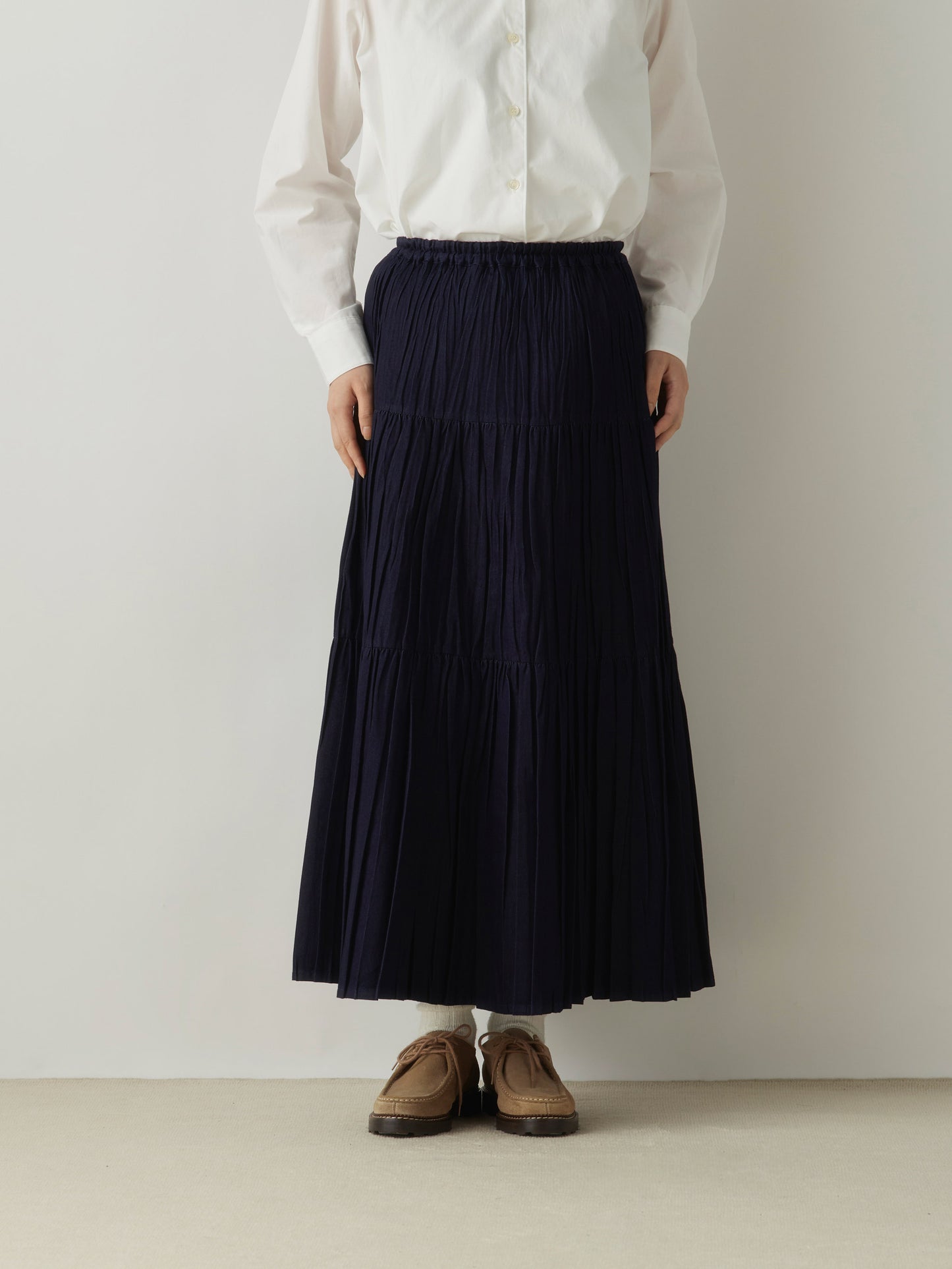 3-760275 denim pleats skirt