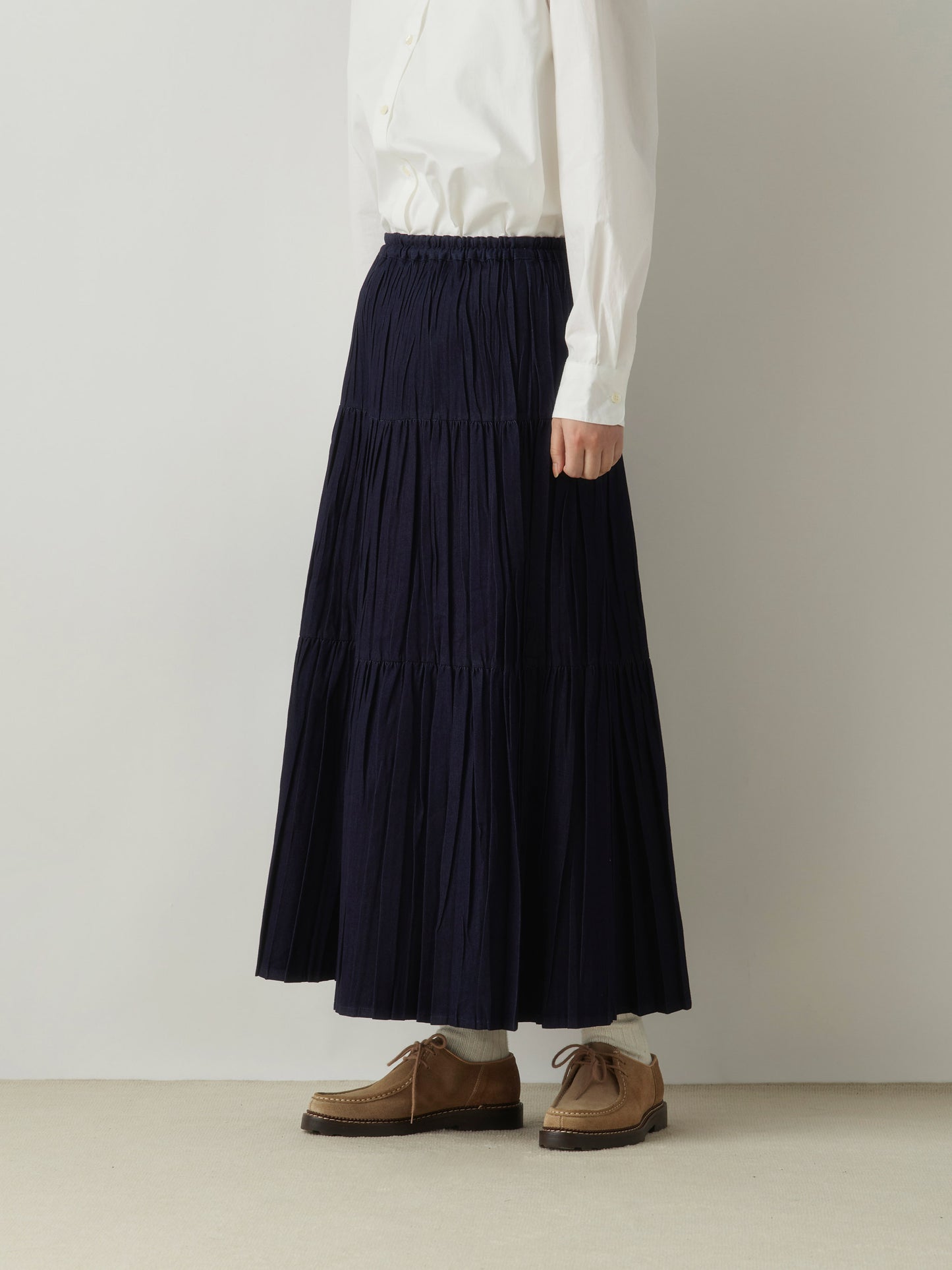 3-760275 denim pleats skirt