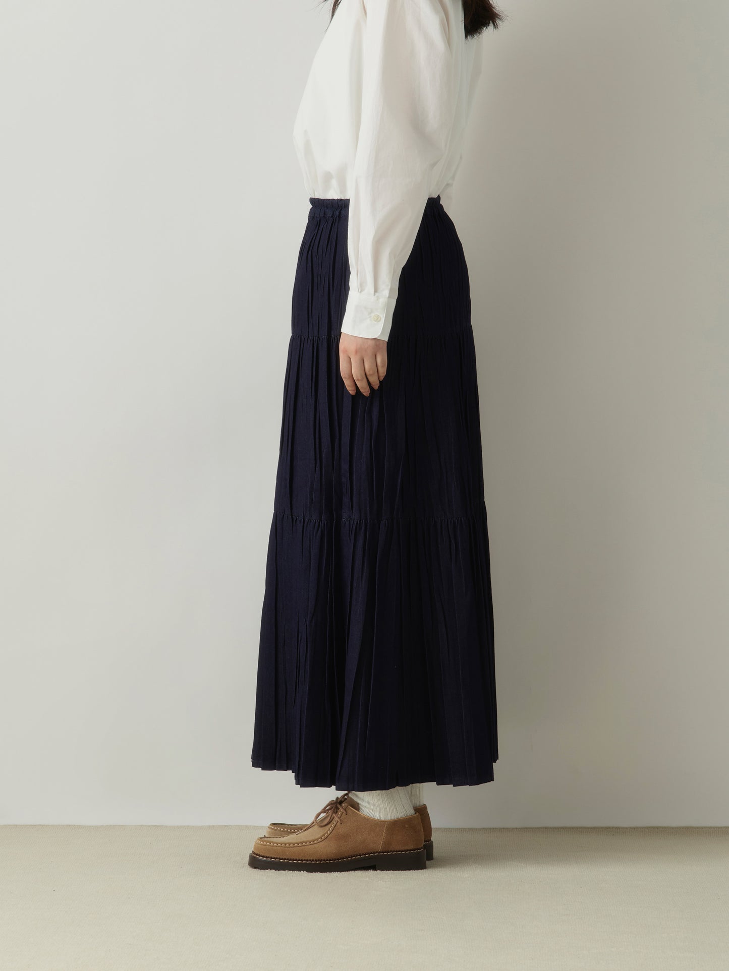 3-760275 denim pleats skirt