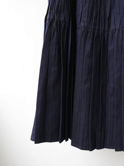 3-760275 denim pleats skirt