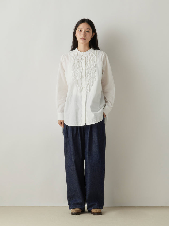 3-760282 denim wide tuck pants