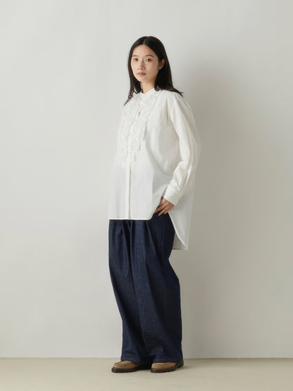 3-760282 denim wide tuck pants