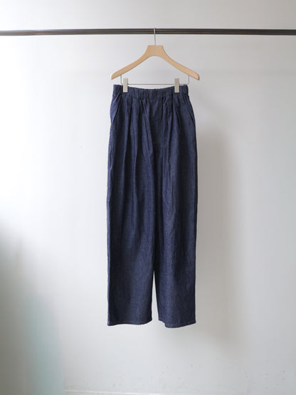 3-760282 denim wide tuck pants