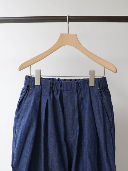 3-760282 denim wide tuck pants