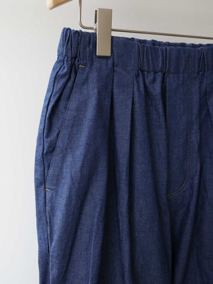 3-760282 denim wide tuck pants