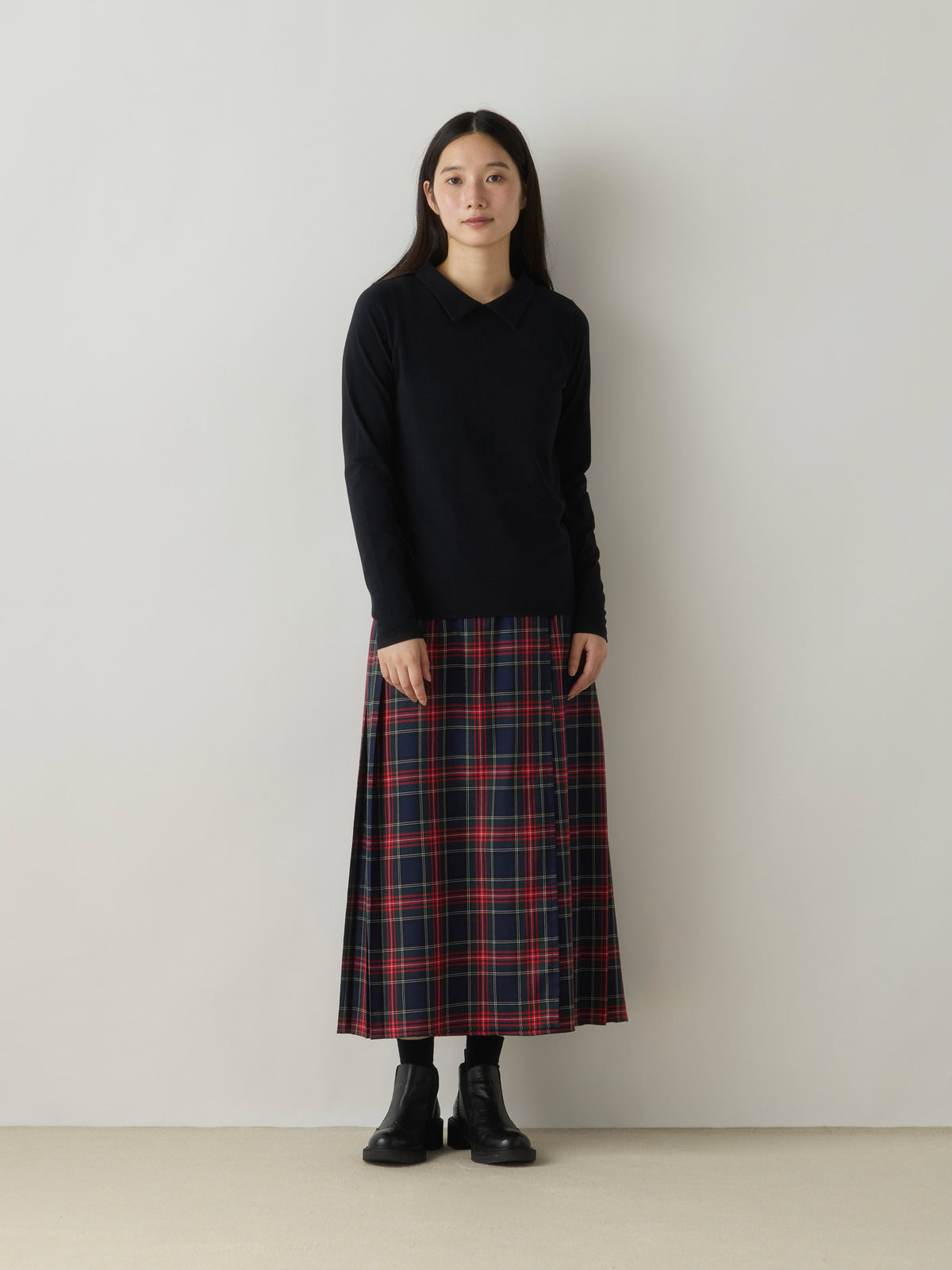 3-760290 wrap check skirt