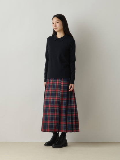 3-760290 wrap check skirt