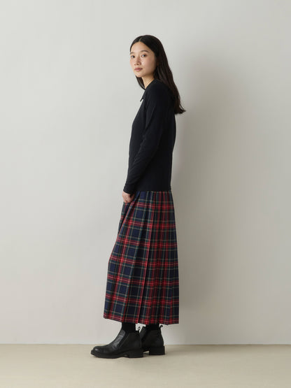 3-760290 wrap check skirt
